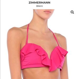NWT Zimmermann ruffle bikini top 2 pink